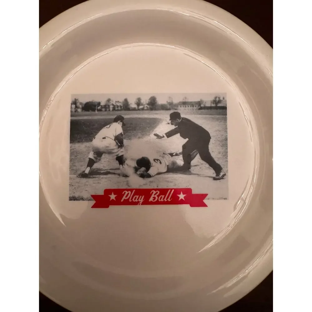 Pottery Barn Baseball Plates Set/4 -